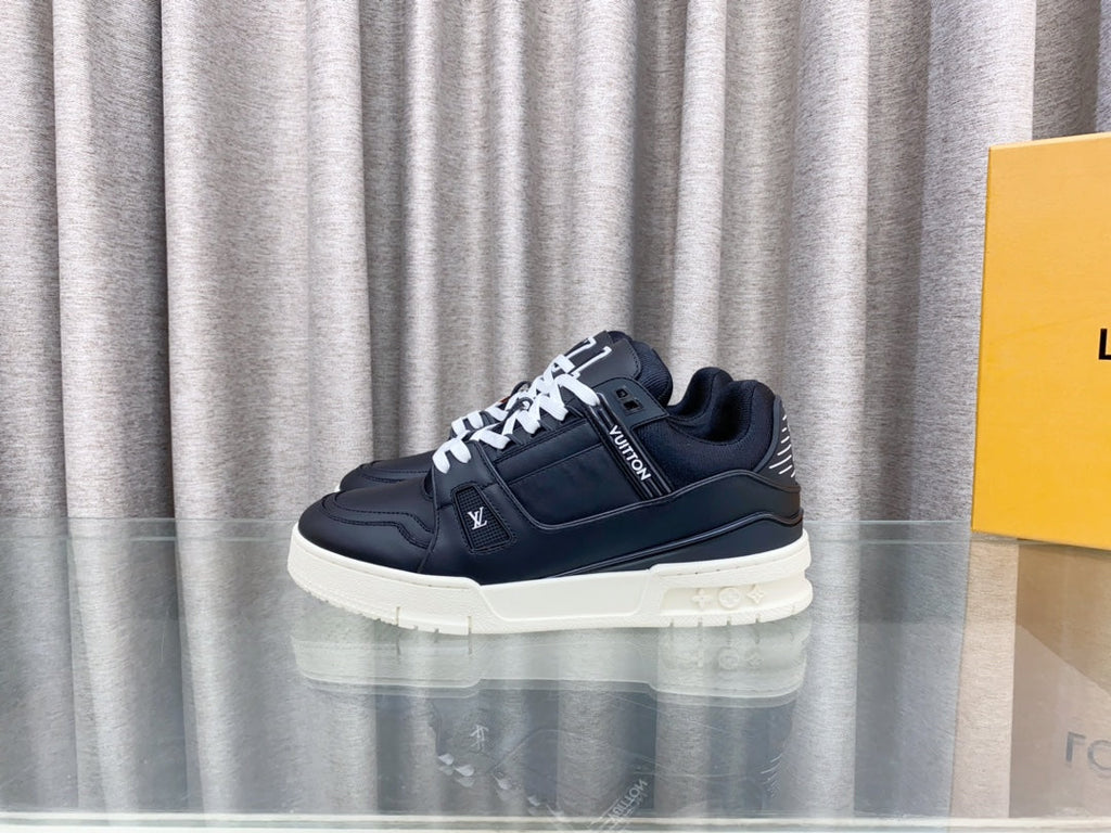 LOUIS VUITTON LV MAXI TRAINER IN BLACK CALFSKIN