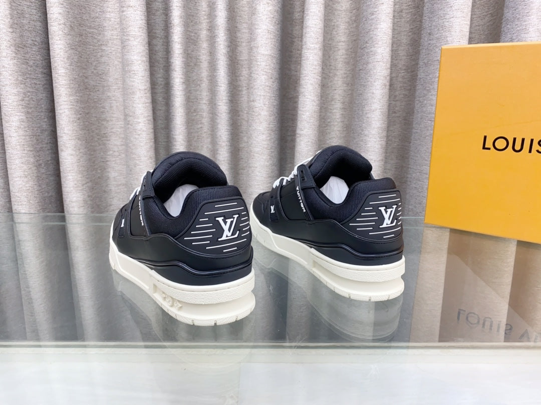 LOUIS VUITTON LV MAXI TRAINER IN BLACK CALFSKIN