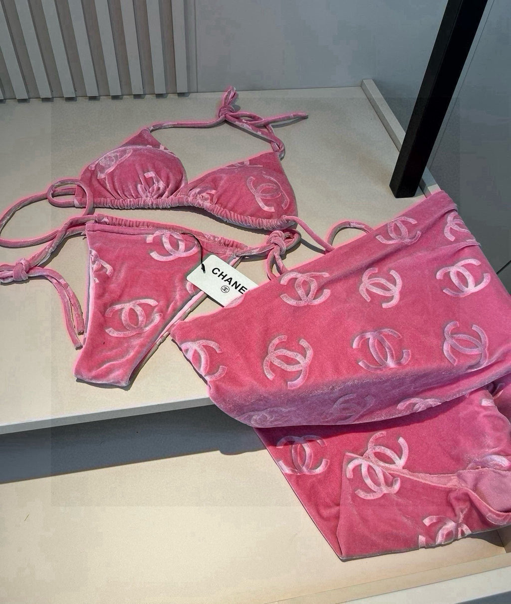 CHANEL BIKINI SWIMSUIT SET IN PINK 624523