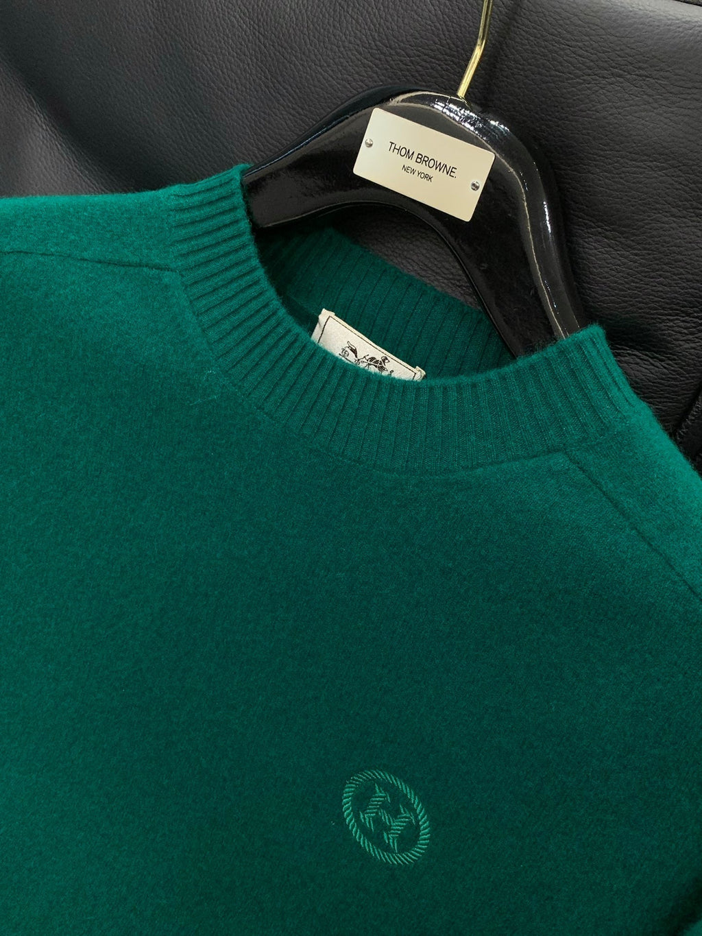 HERMES 25S LONG-SLEEVE KNITTED CREW NECK SWEATER 179
