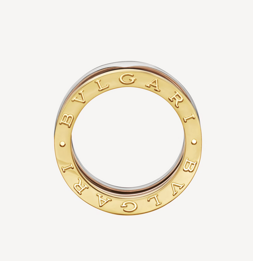Bvlgari ZERO 1 THREE-BAND ROSE WHITE AND YELLOW RING