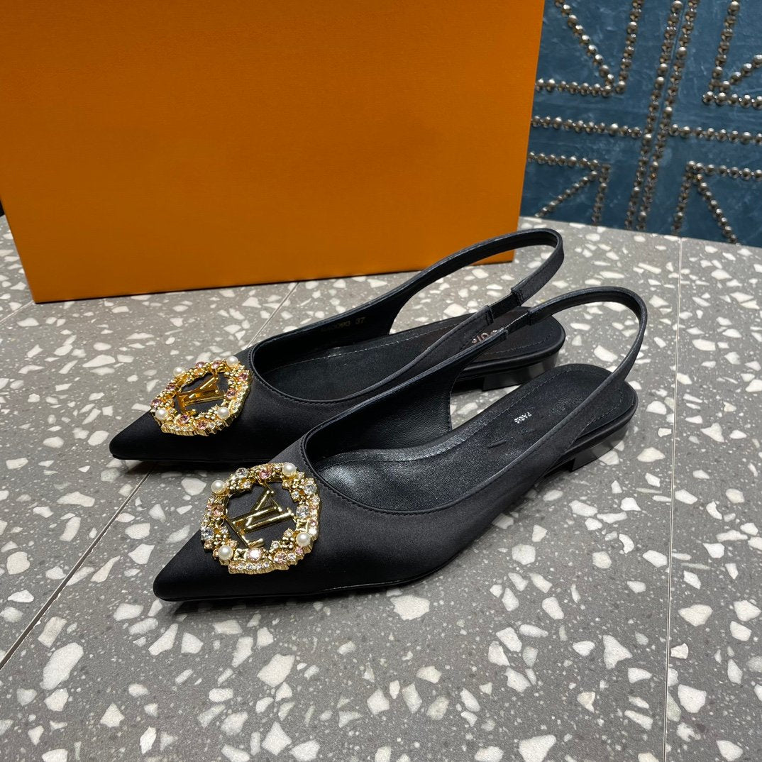 LOUIS VUITTON LV MET SLINGBACK BALLERINA NOIR