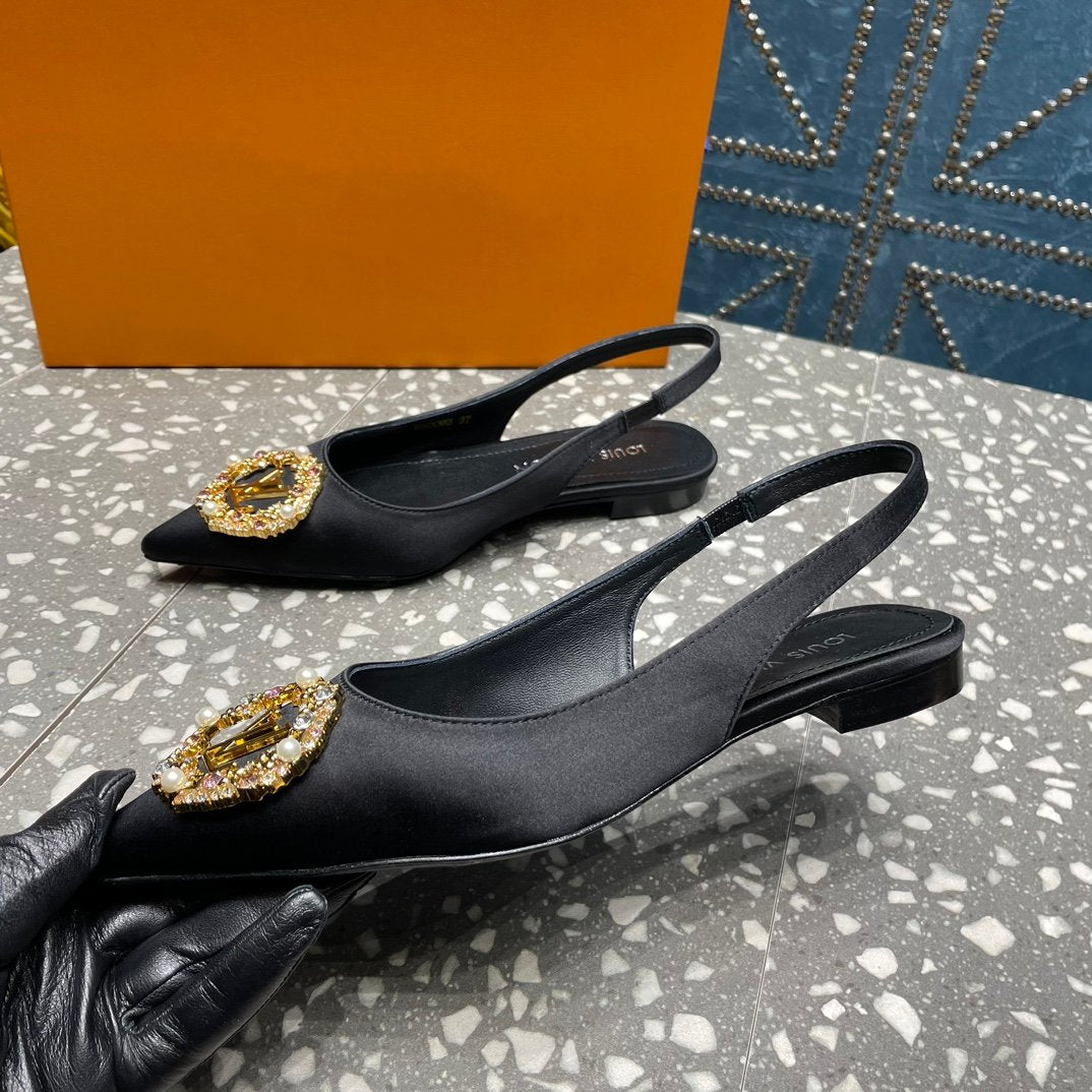 LOUIS VUITTON LV MET SLINGBACK BALLERINA NOIR