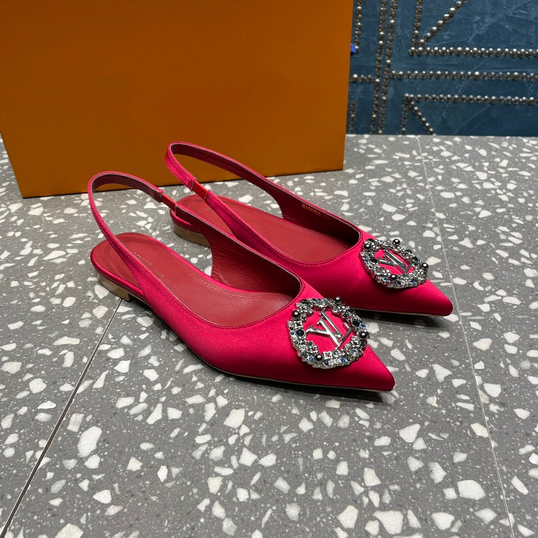 LOUIS VUITTON LV MET SLINGBACK BALLERINA RED