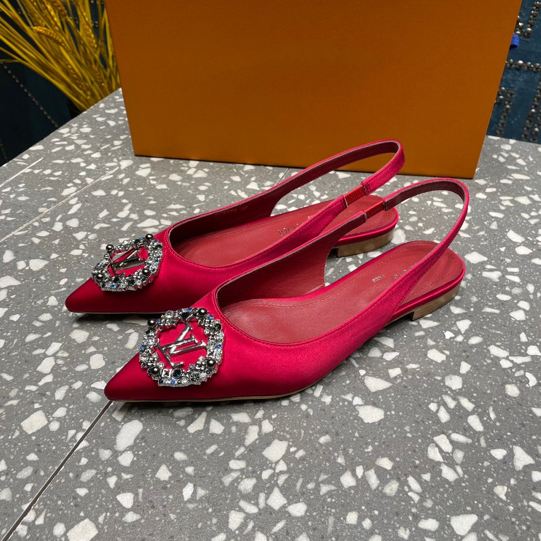 LOUIS VUITTON LV MET SLINGBACK BALLERINA RED