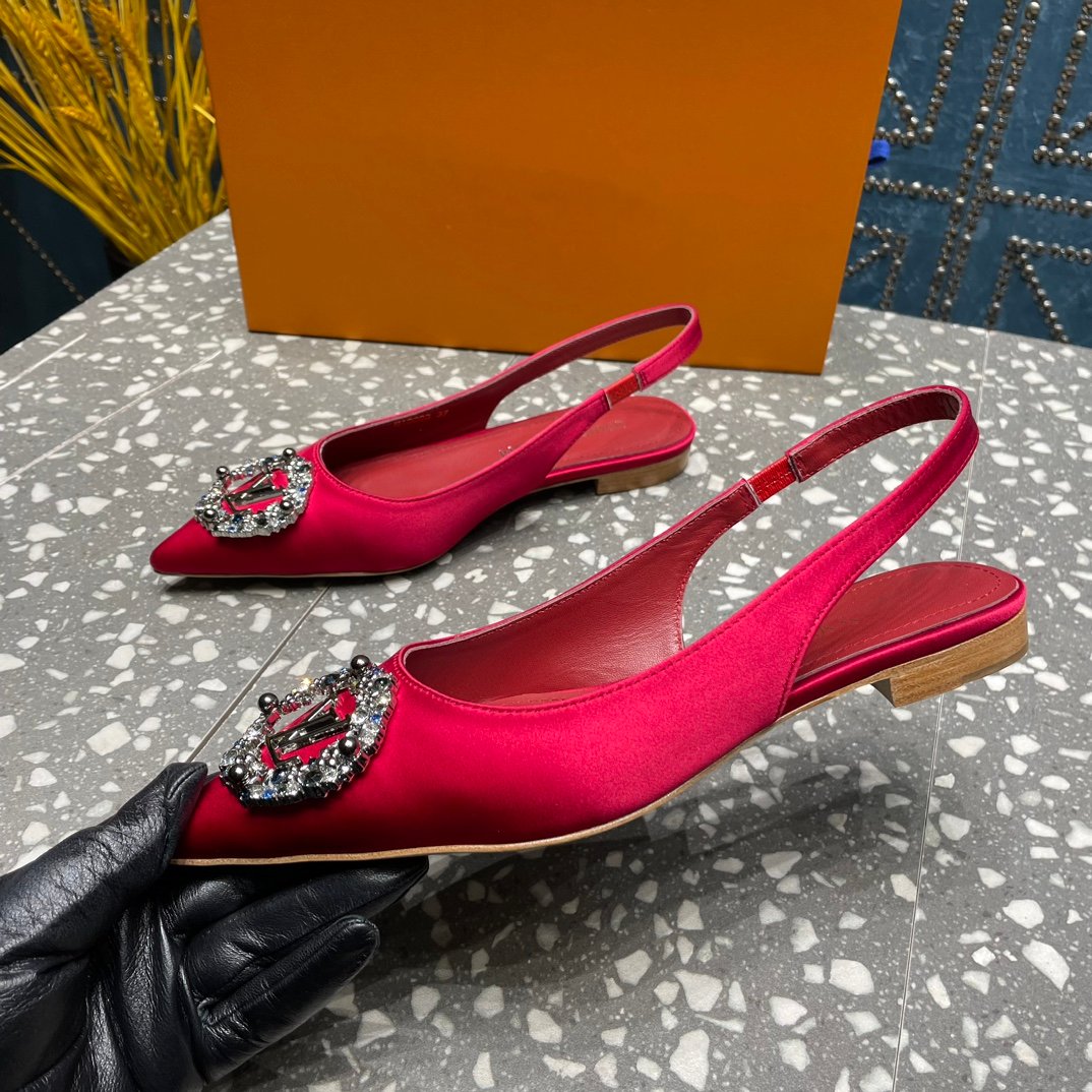 LOUIS VUITTON LV MET SLINGBACK BALLERINA RED