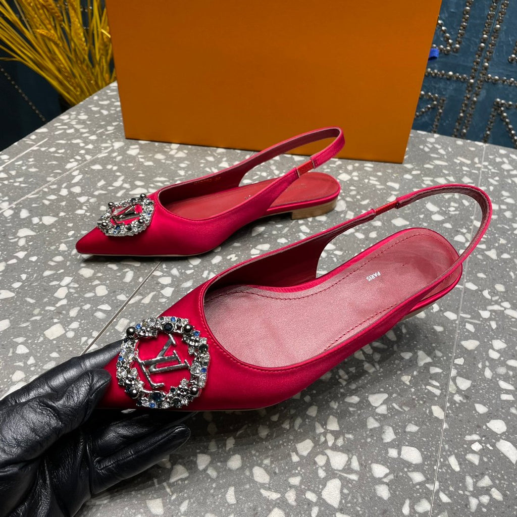 LOUIS VUITTON LV MET SLINGBACK BALLERINA RED