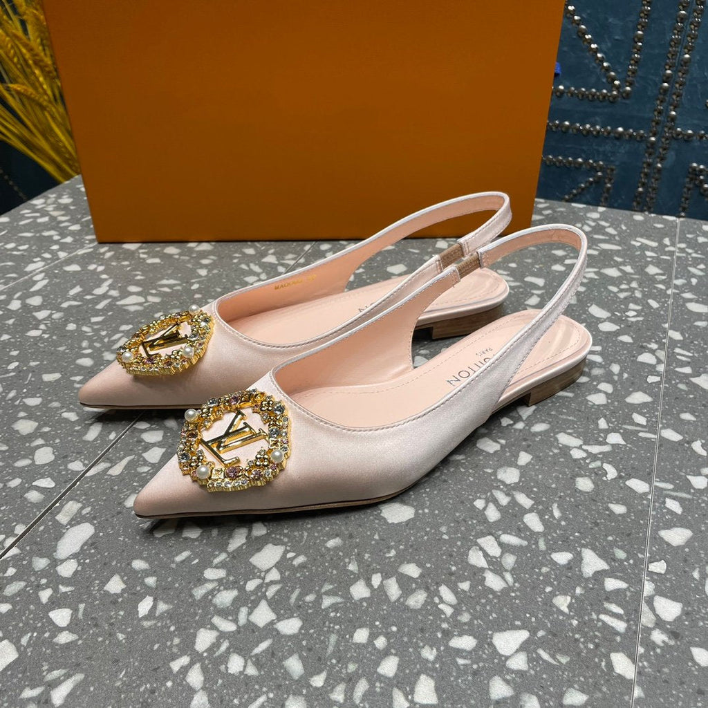 LOUIS VUITTON LV MET SLINGBACK BALLERINA BEIGE