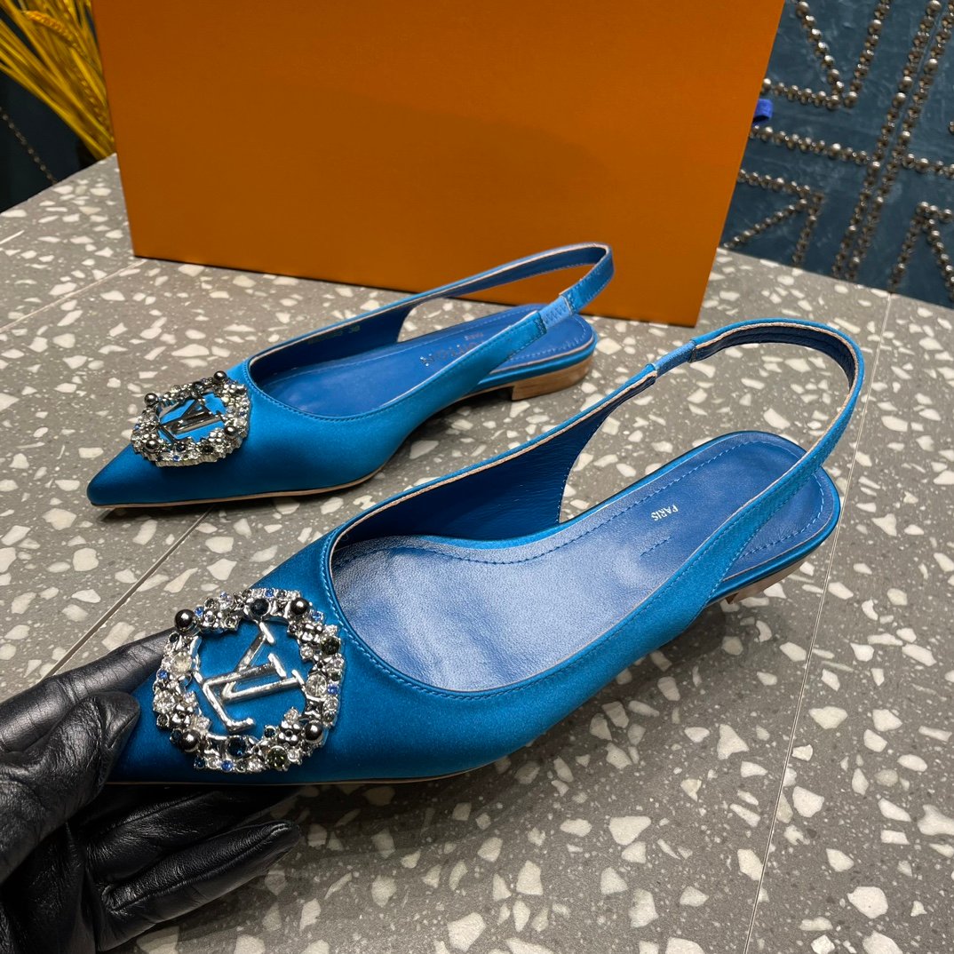 LOUIS VUITTON LV MET SLINGBACK BALLERINA BLUE