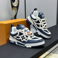 LOUIS VUITTON LV SKATE SNEAKER IN WHITE MIX NAVY BLUE CALFSKIN