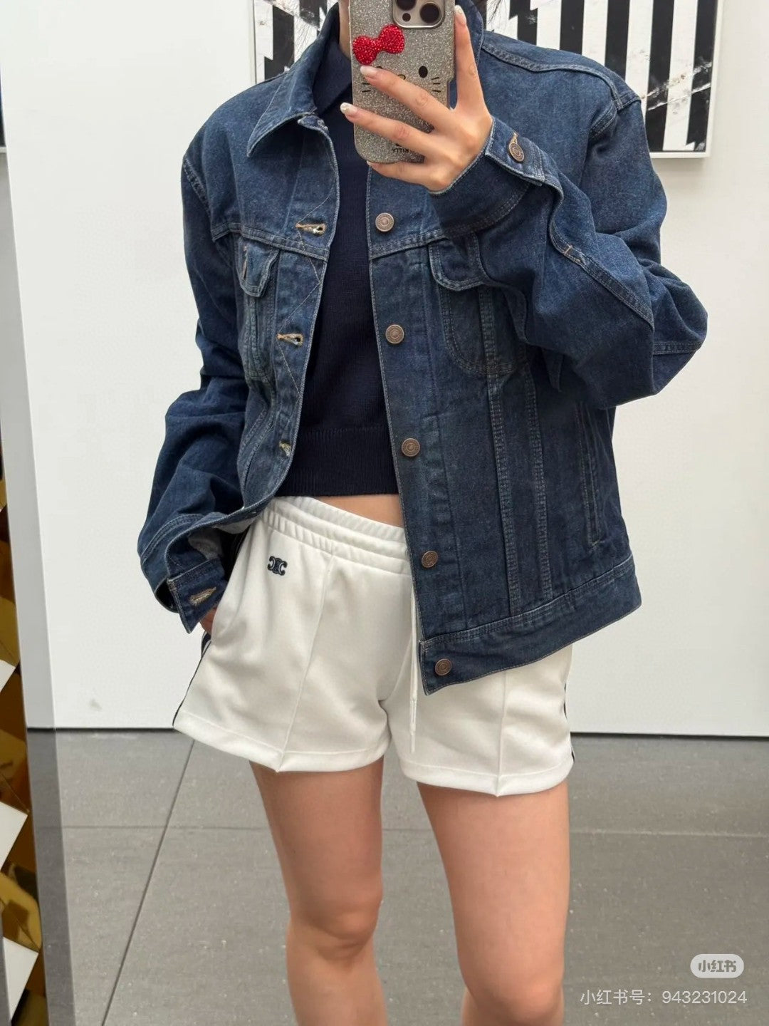 CELINE CLASSIC TRUCKER JACKET INDIGO DENIM CONTRAST STITCHING SILVER BUTTONS Ask ChatGPT