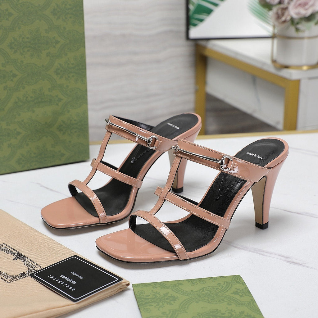 GUCCI SLIM HORSEBIT SLIDE SANDAL PALE BROWN
