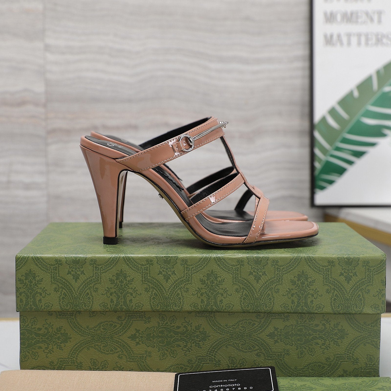 GUCCI SLIM HORSEBIT SLIDE SANDAL PALE BROWN