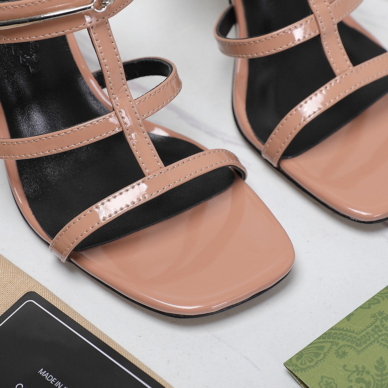 GUCCI SLIM HORSEBIT SLIDE SANDAL PALE BROWN