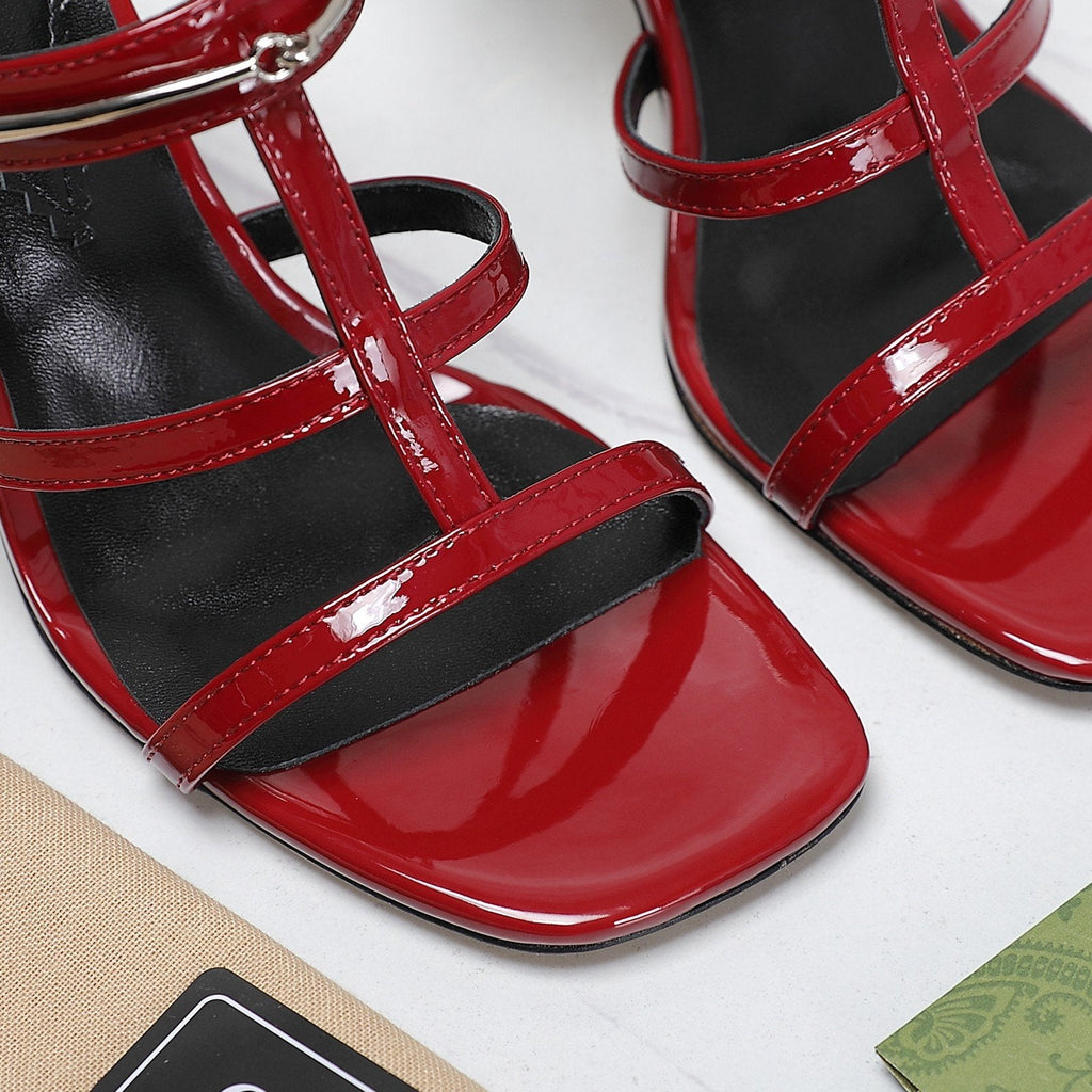 GUCCI SLIM HORSEBIT SLIDE SANDAL RED