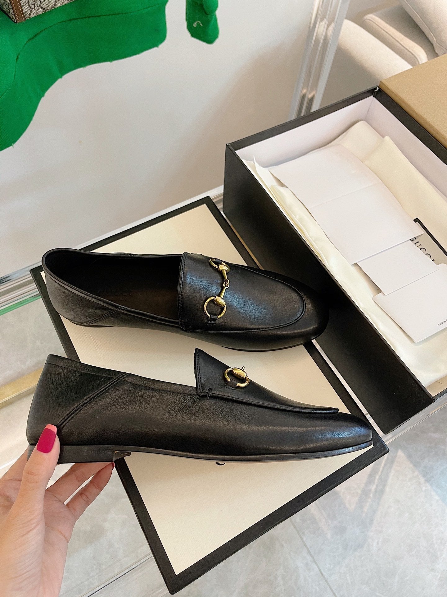 GUCCI LOAFERS MULES BLACK
