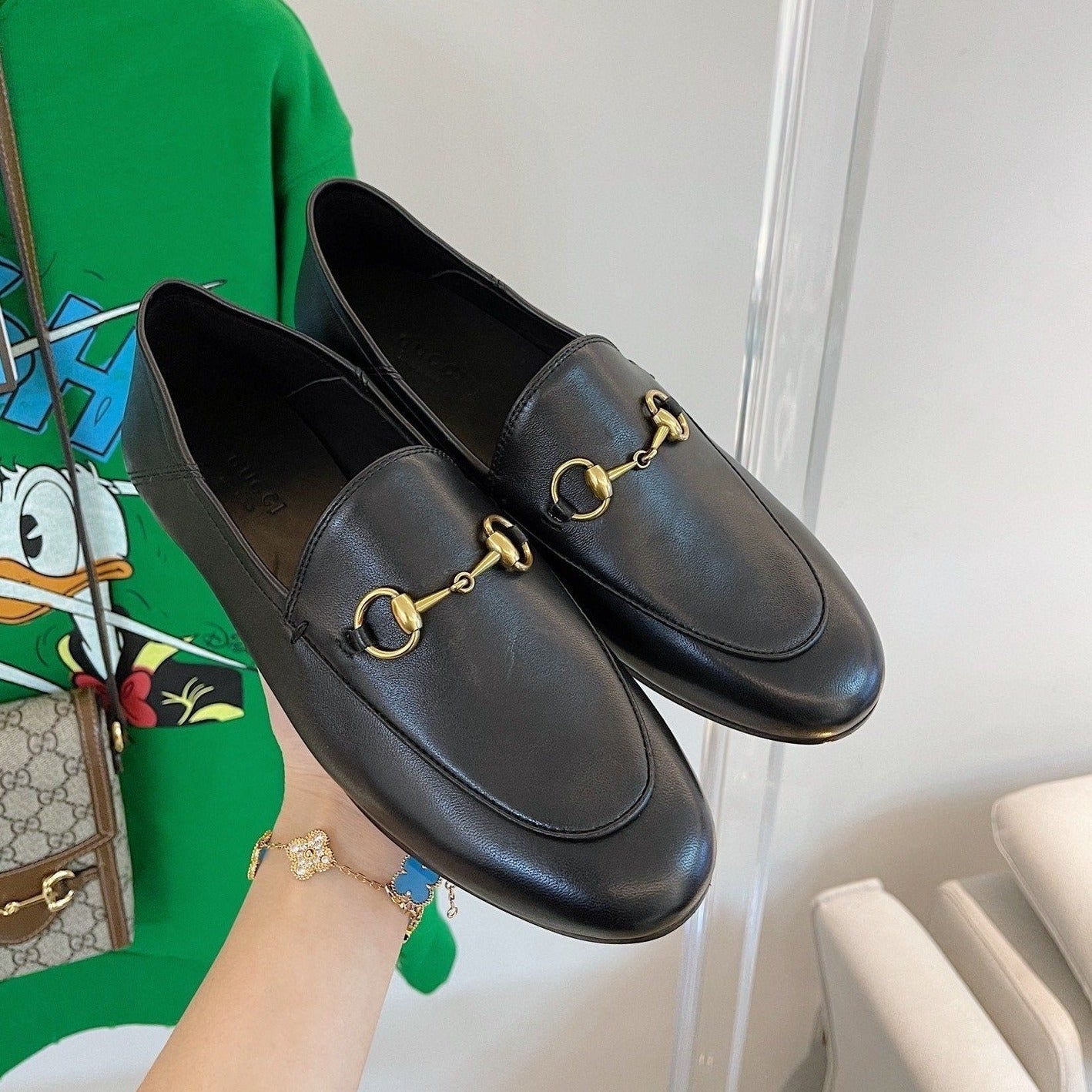GUCCI LOAFERS MULES BLACK
