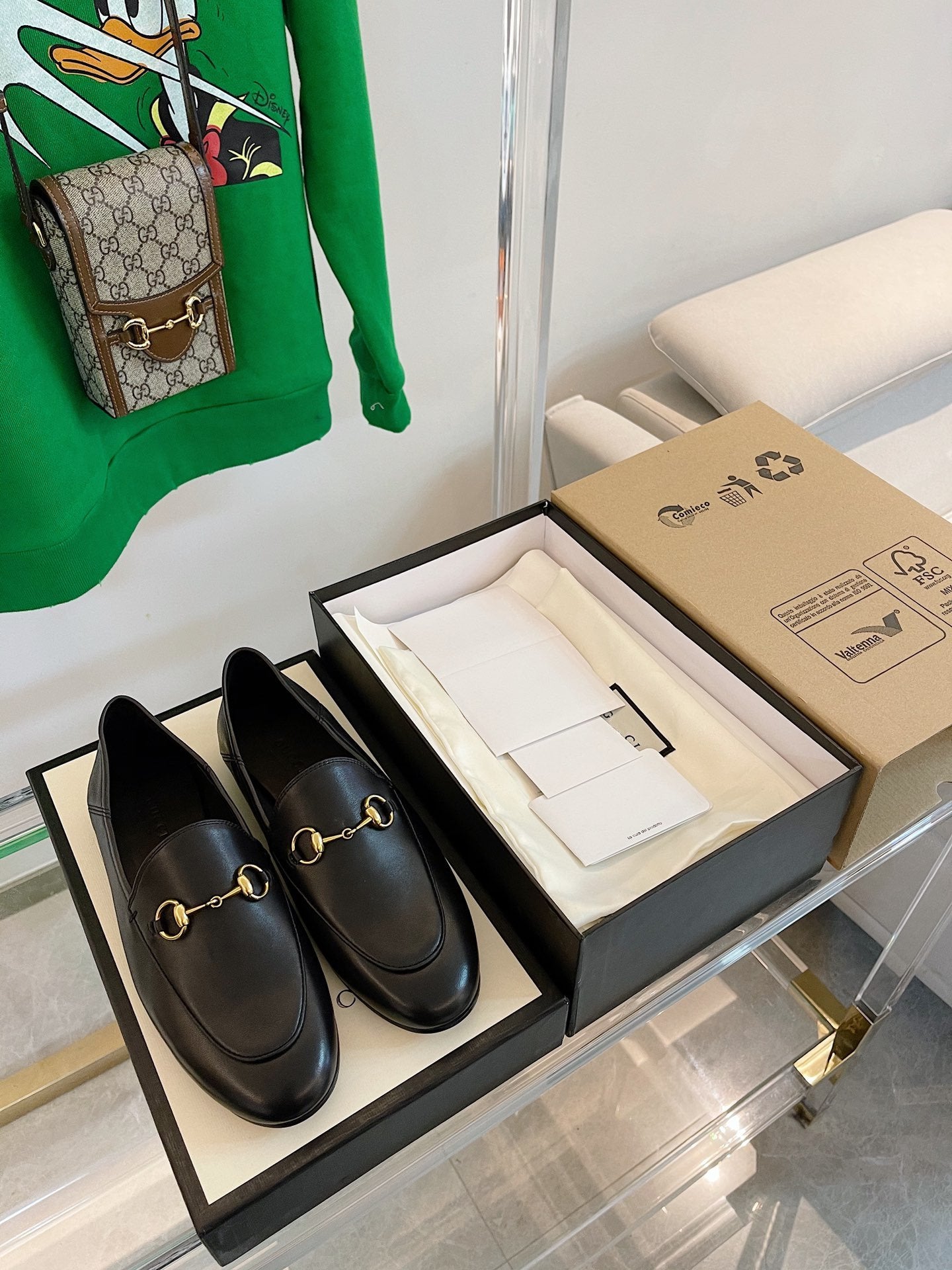 GUCCI LOAFERS MULES BLACK