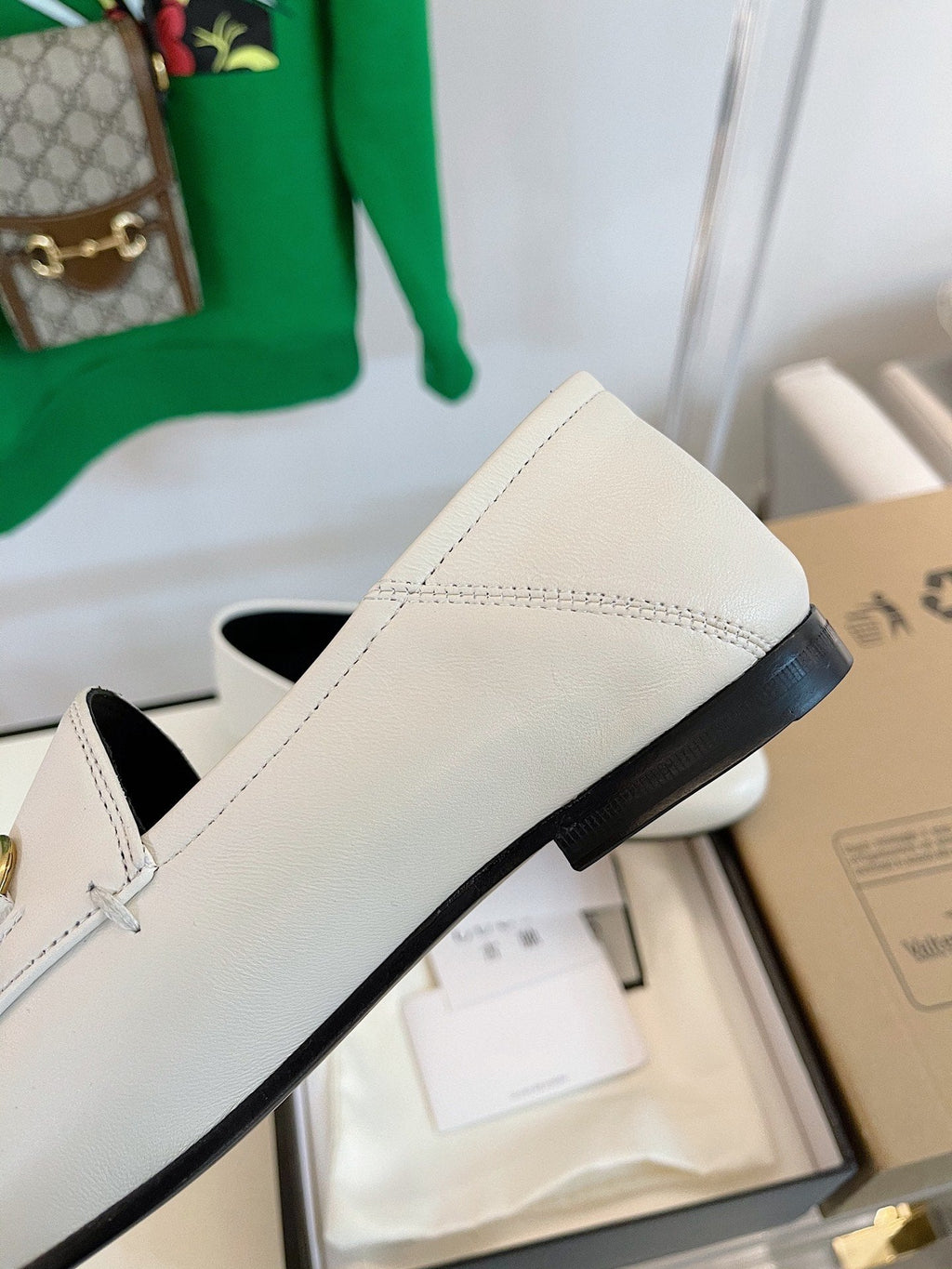 GUCCI LOAFERS MULES WHITE