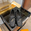LOUIS VUITTON LV GLORIA FLAT LOAFER LOGO STAMPING BLACK