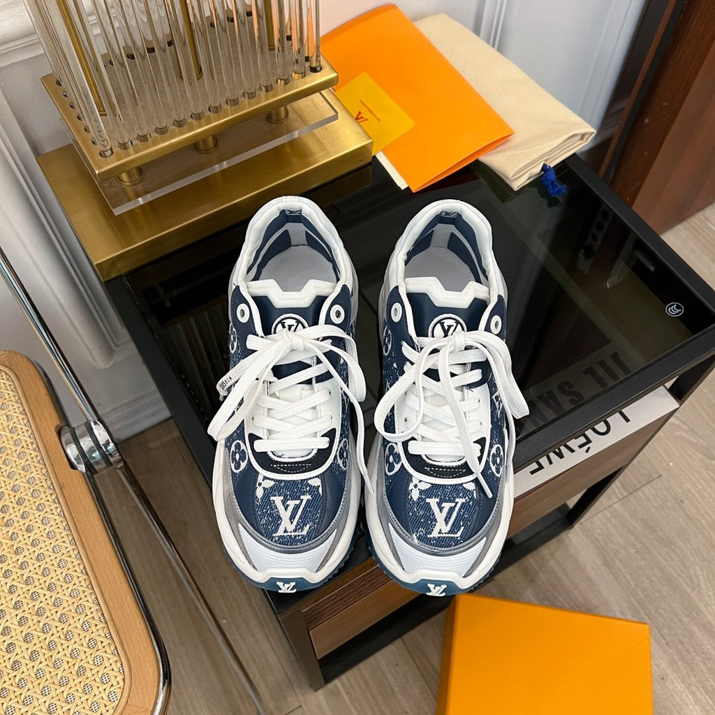 LOUIS VUITTON LV RUN 55 SNEAKER DARK BLUE