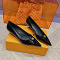 LOUIS VUITTON LV SINGLE LOW HEEL PUMP SHINY BLACK