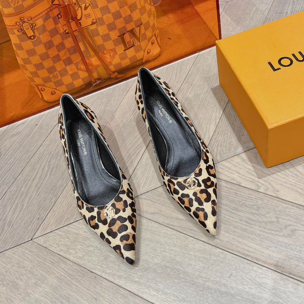 LOUIS VUITTON LV SINGLE LOW HEEL PUMP YELLOW LEOPARD