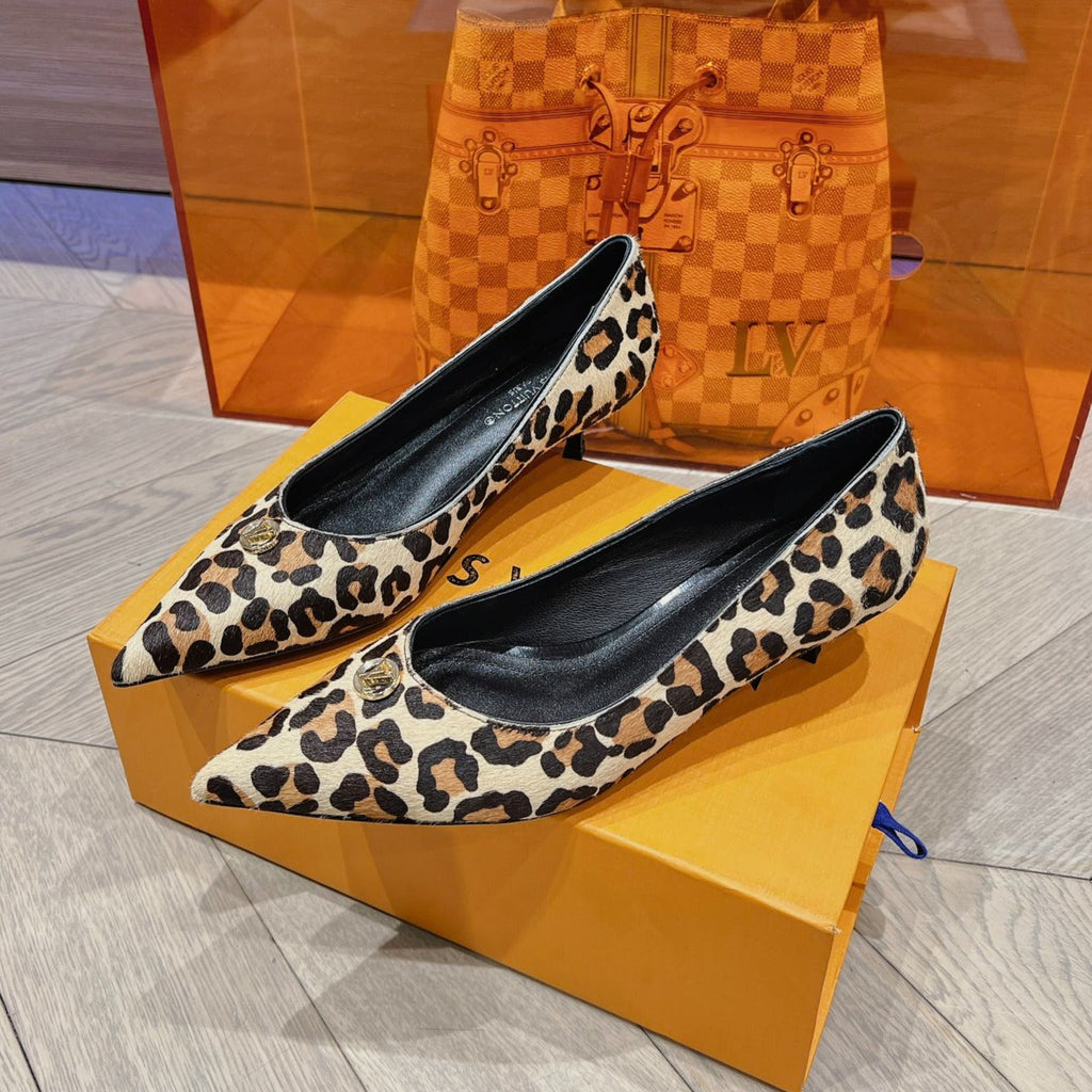 LOUIS VUITTON LV SINGLE LOW HEEL PUMP YELLOW LEOPARD