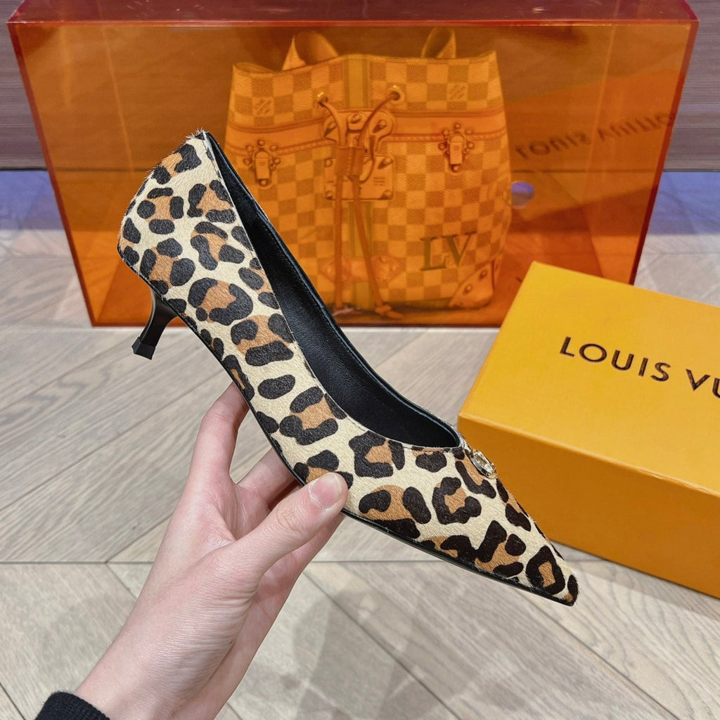 LOUIS VUITTON LV SINGLE LOW HEEL PUMP YELLOW LEOPARD