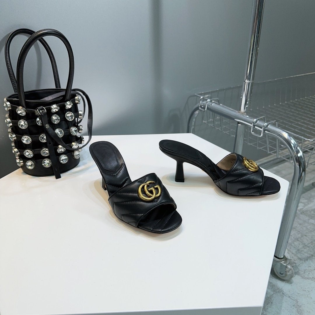 GUCCI SANDALS HIGH-HEELED BLACK
