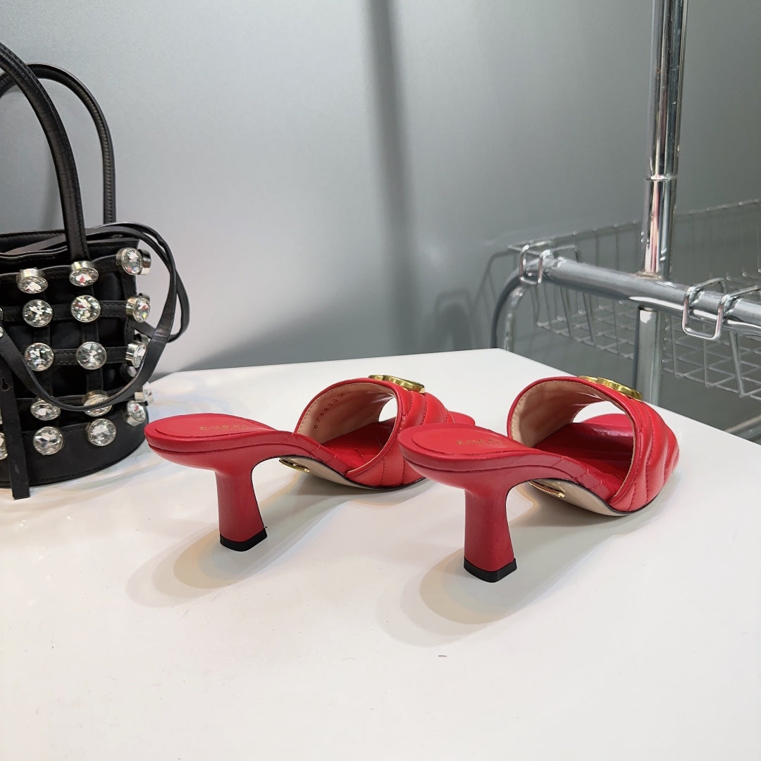 GUCCI SANDALS HIGH-HEELED RED