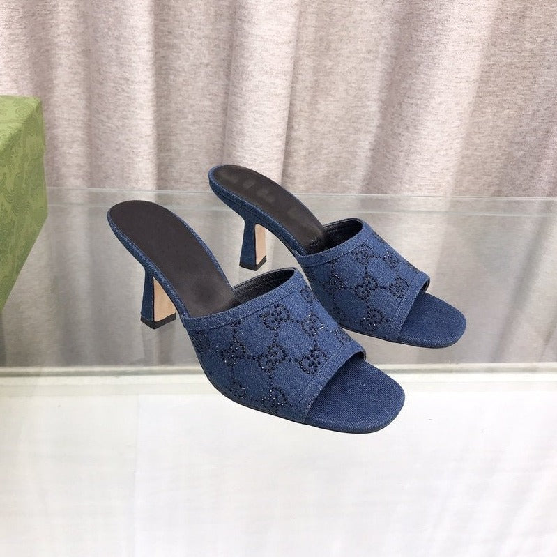GUCCI HIGH-HEELED SANDALS WITH DOUBLE G EMBELLISHMENTS