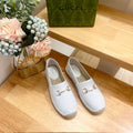 GUCCI WOMEN'S ESPADRILLE WITH HORSEBIT IN WHITE CANVAS