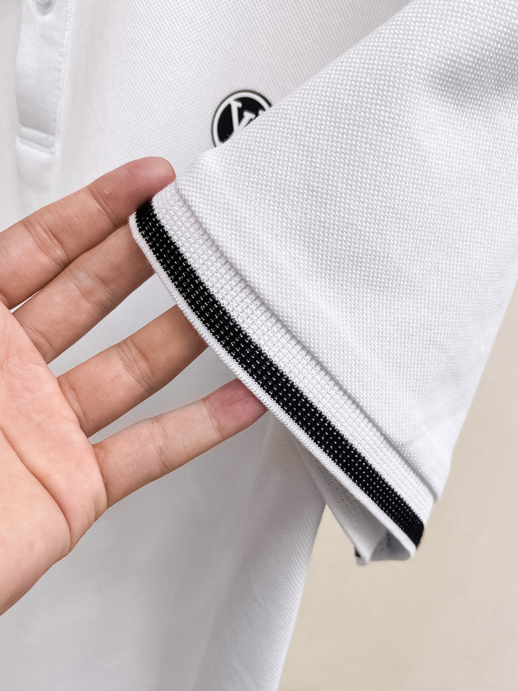 LOUIS VUITTON LV POLO WHITE AND BLACK TRIM LONG-STAPLE COTTON 238771