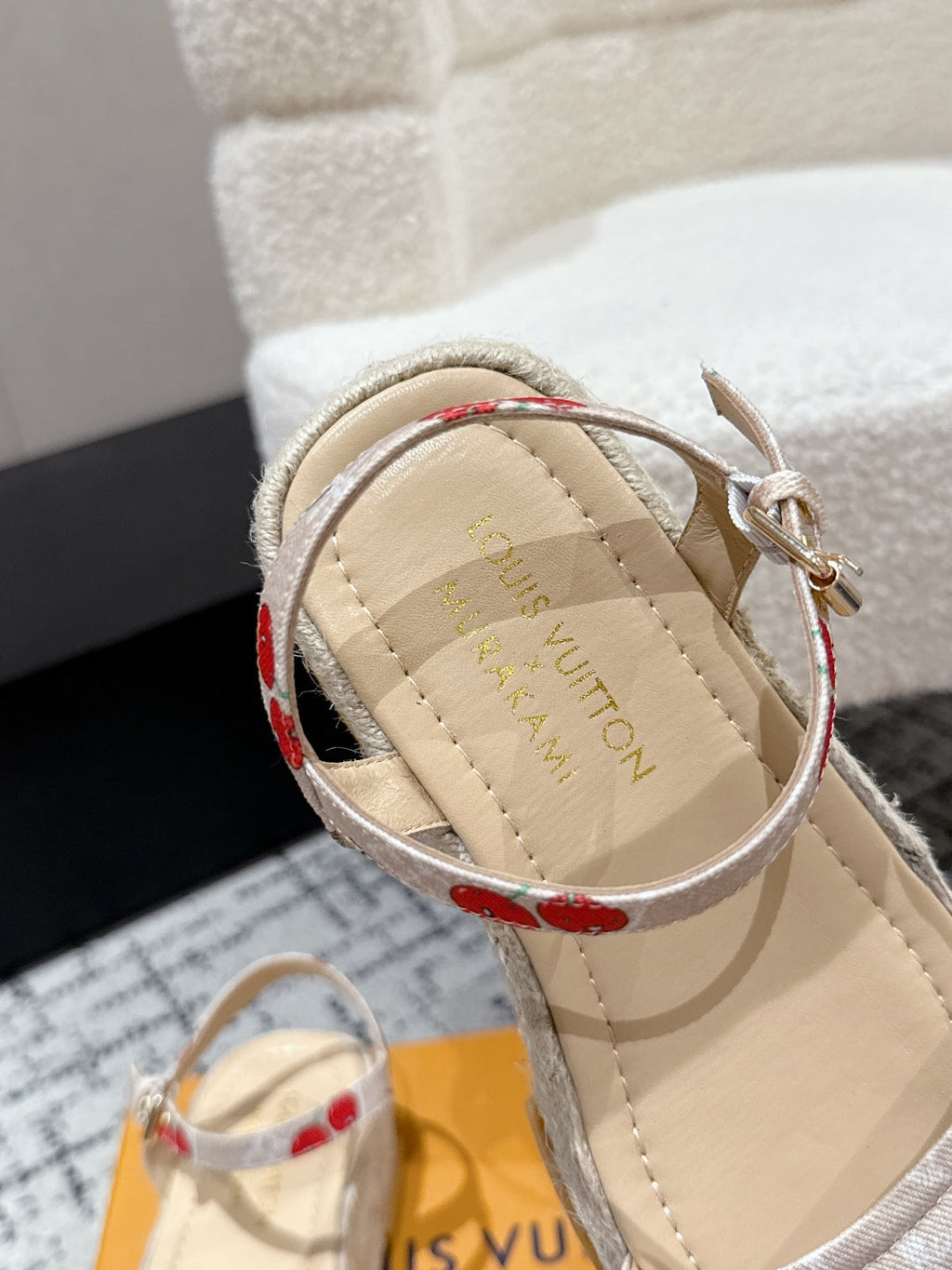 LOUIS VUITTON LV PLATFORM ESPADRILLE SANDALS 25S IN NUDE DENIM