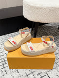 LOUIS VUITTON LV PLATFORM ESPADRILLE SANDALS 25S IN NUDE DENIM