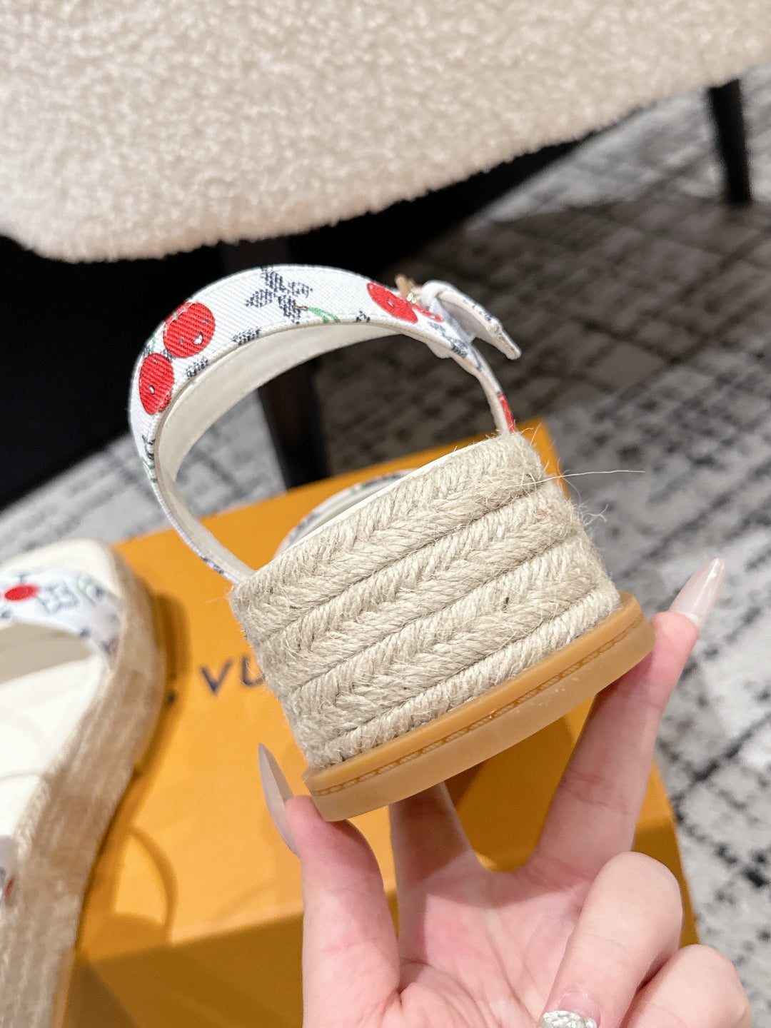 LOUIS VUITTON LV PLATFORM ESPADRILLE SANDALS 25S IN WHITE DENIM