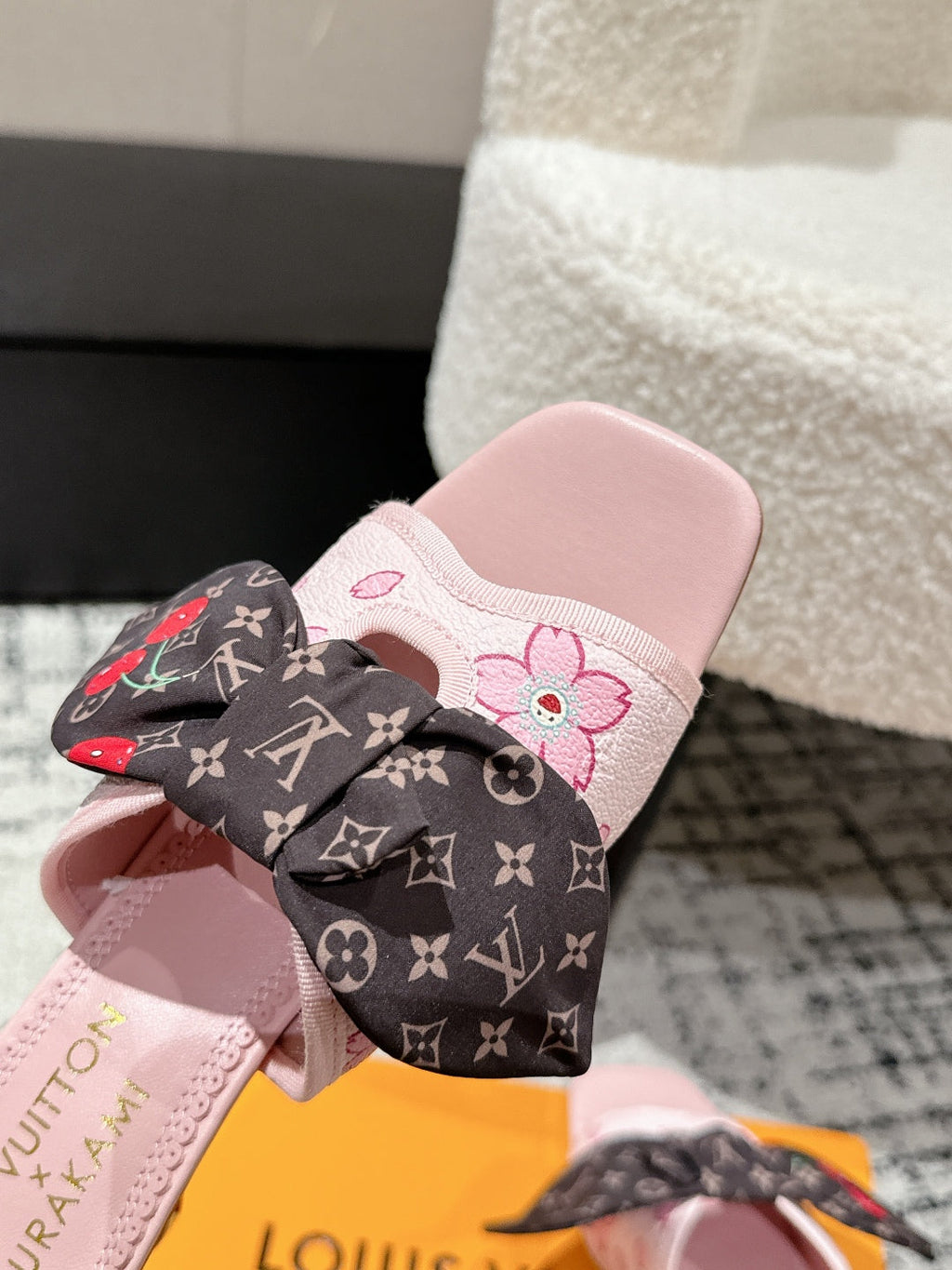 LOUIS VUITTON LV CHERRY HIGH HEELS 25S IN PINK CALFSKIN WITH BOW STYLE 17