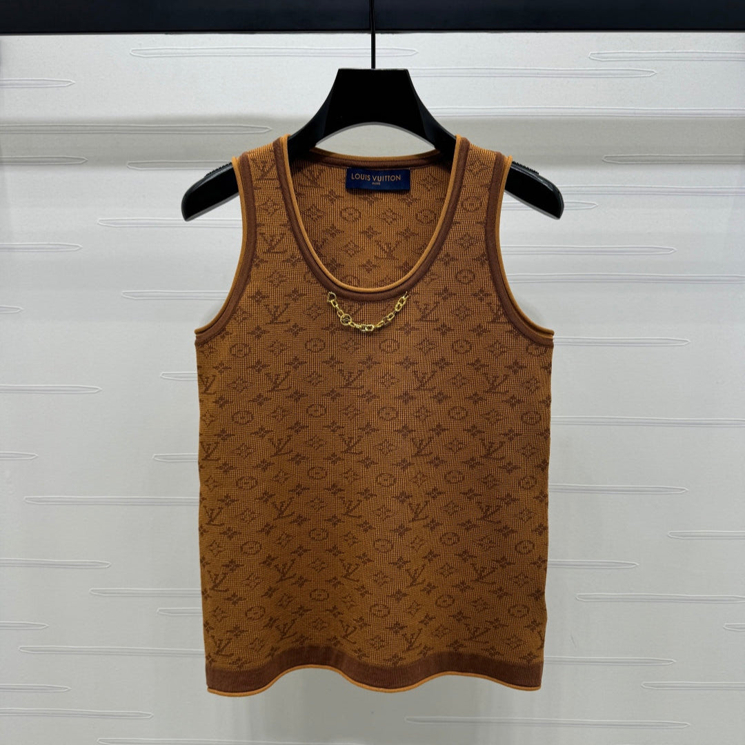 LOUIS VUITTON LV ROUND-NECK KNITTED SLEEVELESS VEST 274937