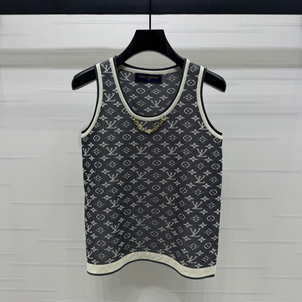 LOUIS VUITTON LV ROUND-NECK KNITTED SLEEVELESS VEST 274936