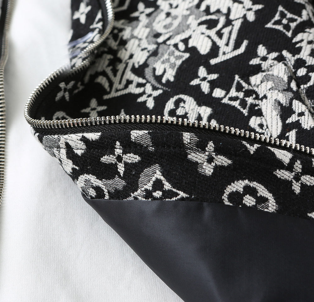 LOUIS VUITTON LV SHIRT JACKET IN BLACK MIX WHITE MONOGRAM JACQUARD FABRIC 238989