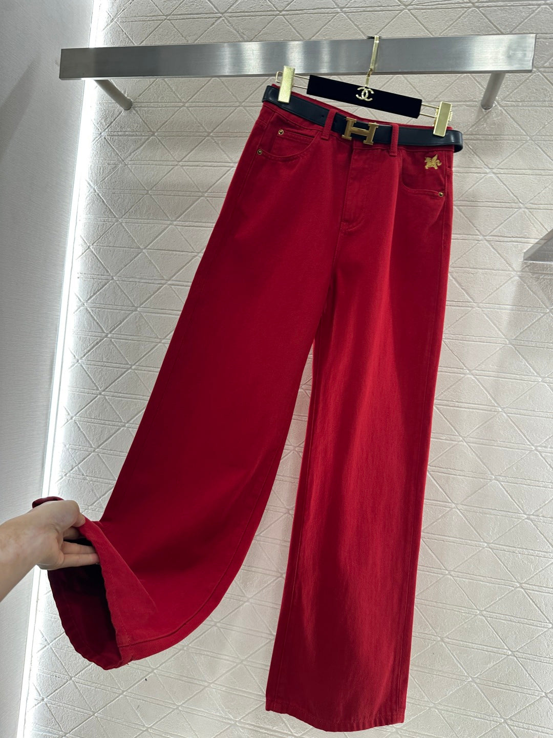 HERMES HERMES 25S HIGH-WAIST STRAIGHT JEANS 352
