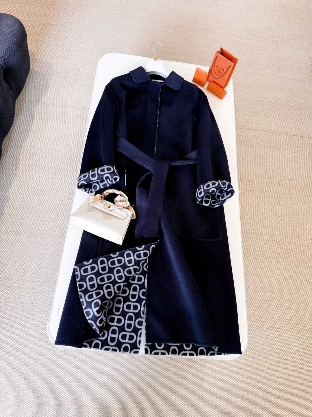 HERMES HERMES 25S BELTED CASERE PEACOAT 269