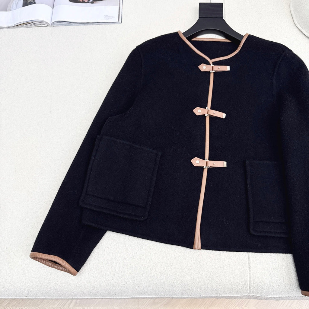 HERMES HERMES 25S REVERSIBLE SHORT CASERE COAT 128