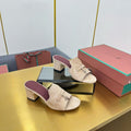 LP BLOCK HEEL SANDALS 25S IN TAUPE BEIGE SUEDE