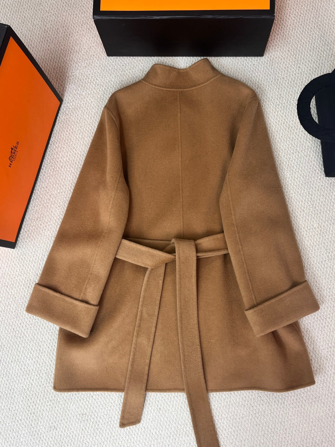 HERMES 25S STAND-COLLAR CASERE COAT 207