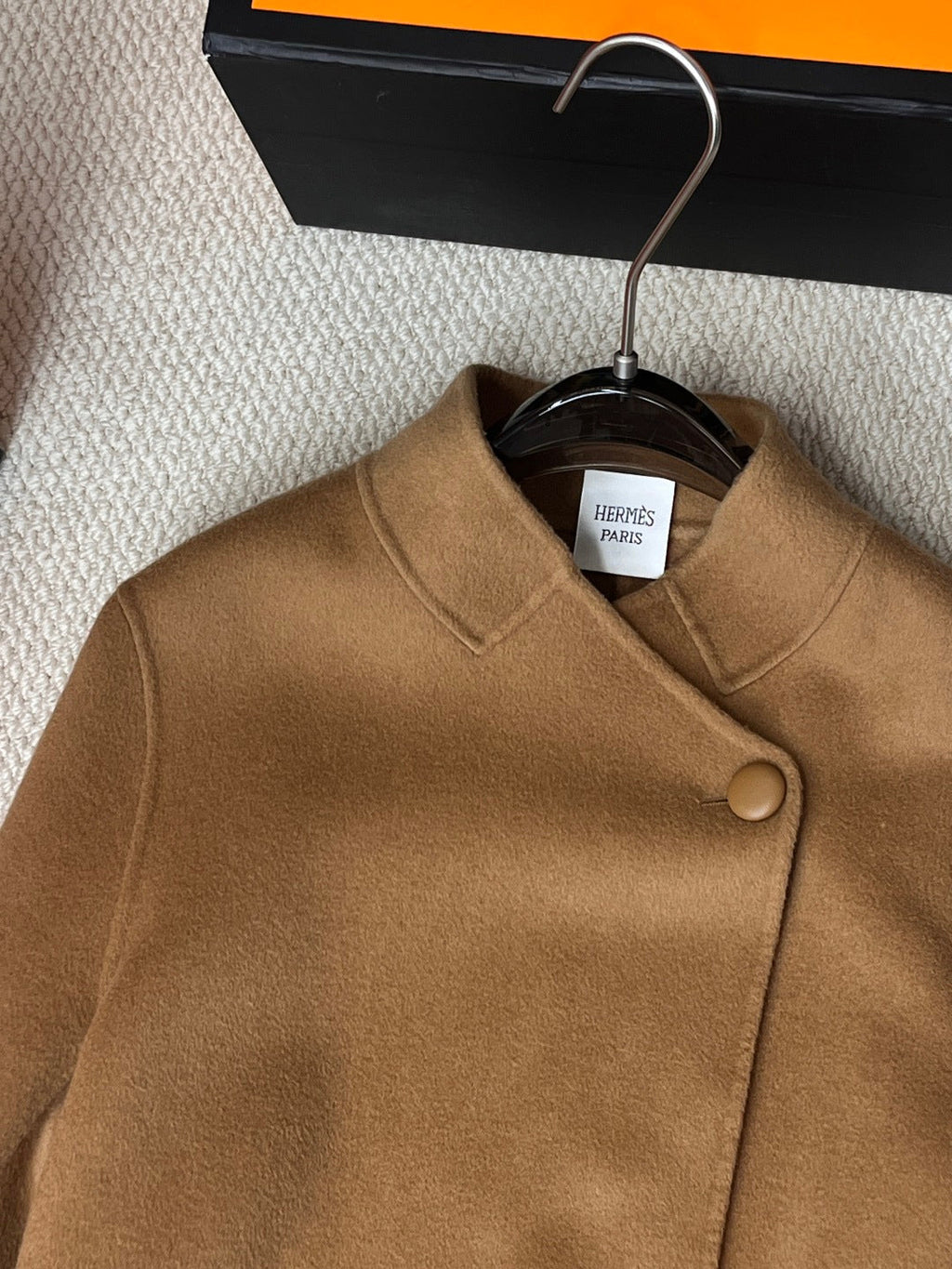 HERMES 25S STAND-COLLAR CASERE COAT 207