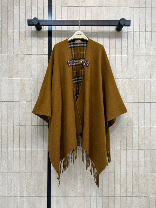 BURBERRY 25S FRINGED WOOL SHAWL 4866