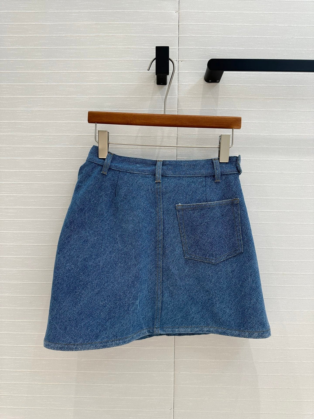 Loewe 25 Draped Denim Skirt Blue Cotton
