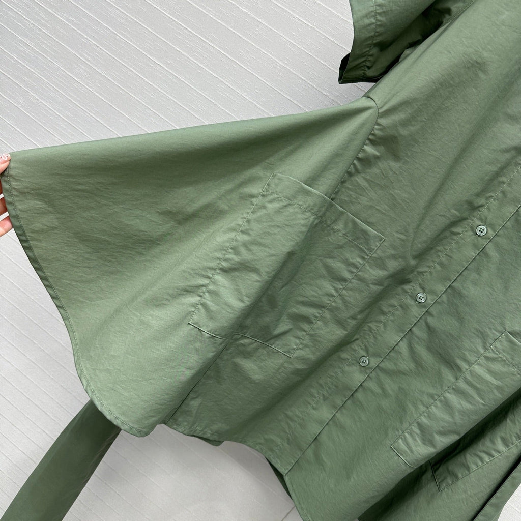 Loewe Short-sleeved Dress Green Cotton